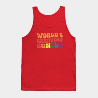 World's Greatest Guncle - groovy retro font – - lgbt gay uncle Guncle's Day  humorous brother gift Tank Top